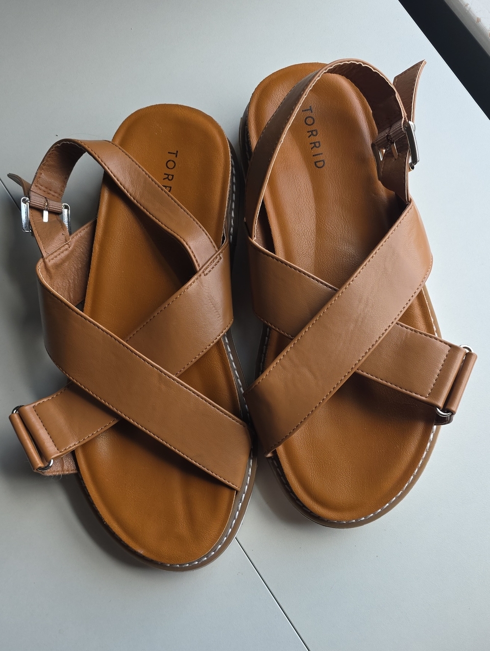 torrid Tan Crisscross Strap Sandals
